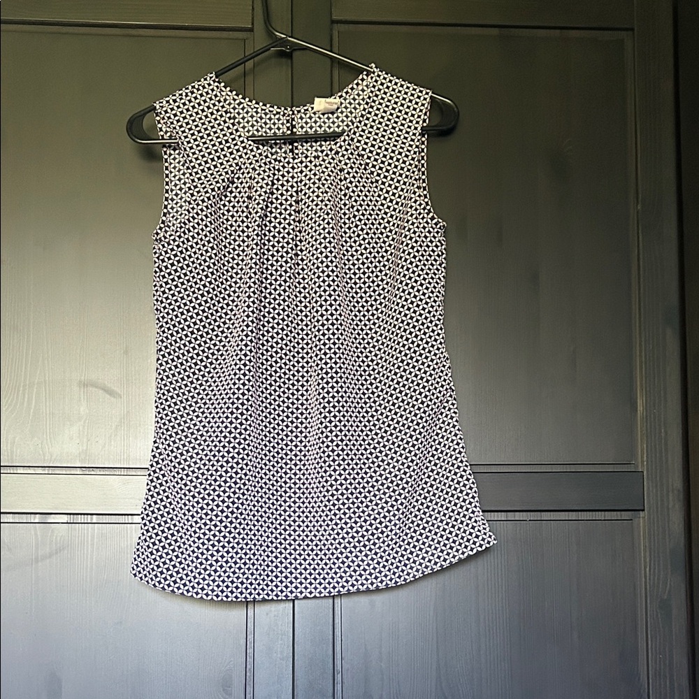 Merona Navy and Pink Patterned Top